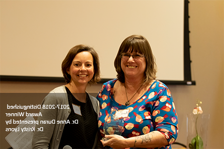 Distinguished Alumni award recipient, Anne Duran with Dr. Kristy Lyons.